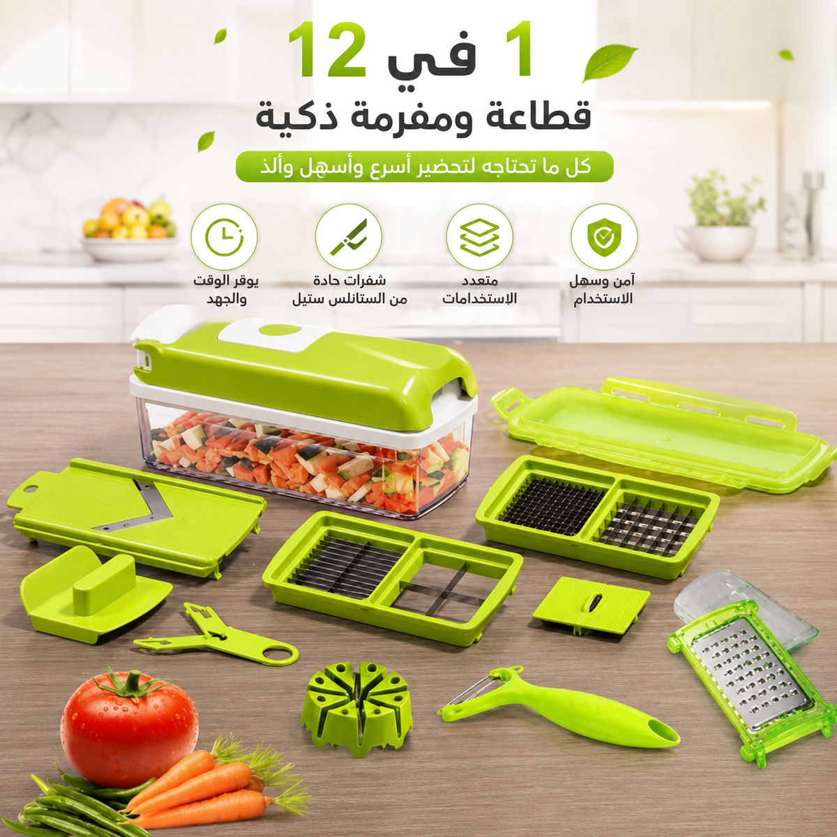 🥗 شِف كَت™ | قطاعة الفواكه والخضراوات 12 في 1